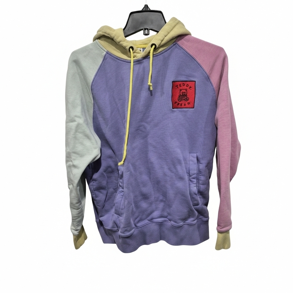 Teddy Fresh Colourblock Yellow and Purple Hoodie